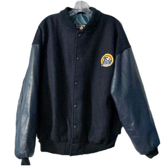 Tide Racing Team Bomber Jacket Size XL Wool Leather P & G Osterman